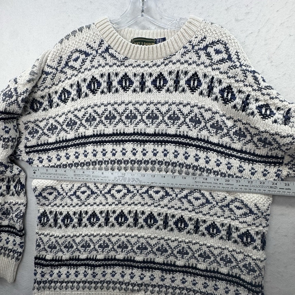 Croft & Barrow Sweater Men's XL Vintage‎ USA Made Hand Framed Cotton Fisherman - Picture 5 of 11